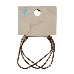 Time And Tru Gold-Tone Three Snake Chain Bracelet adjustable New with Tags NWT
